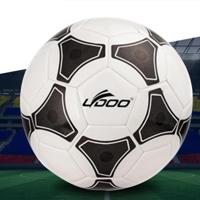 19cm PU leer naaien Wearable Match voetbal (zwart + wit) - thumbnail