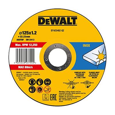 DEWALT Doorslijpschijf Roestvrij staal DT42340Z-QZ DEWALT Doorslijpschijf Roestvrij staal DT42340Z-QZ