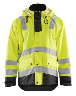Blåkläder Regenjas gevoerd High-Vis LEVEL 2 43072003 | High-Vis Geel/Zwart | Maat XL - 7330509688007