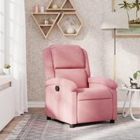 Fauteuil verstelbaar fluweel roze - thumbnail