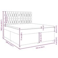 Boxspring met matras stof taupe 180x200 cm - thumbnail