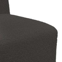 Fauteuil 55 cm gekrulde wolachtige stof donkergrijs - thumbnail