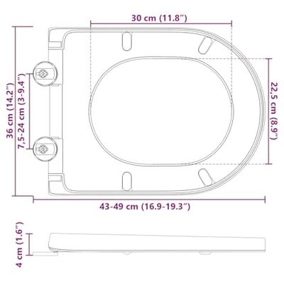 VidaXL Toiletzitting wit 49 x 36 x 4 cm duroplast VidaXL Toiletzitting wit 49 x 36 x 4 cm duroplast