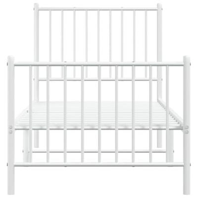 Bedframe met hoofd- en voeteneinde metaal wit 75x190 cm Bedframe met hoofd- en voeteneinde metaal wit 75x190 cm