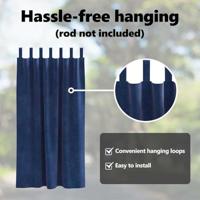 VidaXL Verduisterende gordijnen 2 pcs donkerblauw 140 x 175 cm fluweel - thumbnail