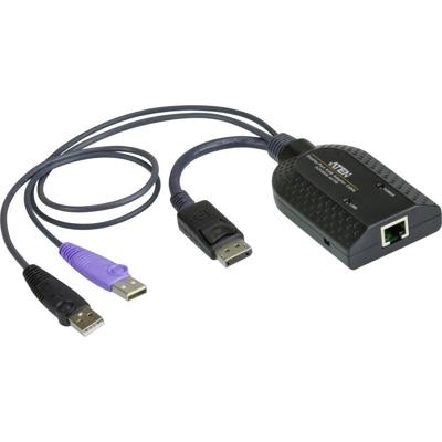ATEN KVM Adapter [2x USB-A 2.0 stekker, DisplayPort stekker - 1x RJ45-bus] 0.20 m Zwart