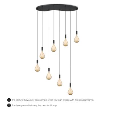 Metaal kroonluchter - Industrie hanglamp - Zwart - Met 8 pcs lampvoeten - Ontworpen voor Eetkamer en Slaapkamer - 120 x 41.3 x 117.5cm - set met E27 Lamphouder - voor Lampenkap met Doorsnede max 15cm - Gloeilamp Niet Inbegrepen