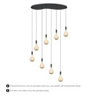 Metaal kroonluchter - Industrie hanglamp - Zwart - Met 8 pcs lampvoeten - Ontworpen voor Eetkamer en Slaapkamer - 120 x 41.3 x 117.5cm - set met E27 Lamphouder - voor Lampenkap met Doorsnede max 15cm - Gloeilamp Niet Inbegrepen - thumbnail