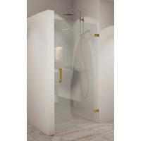 Boss & Wessing Douchedeur BWS Portos Draaideur Profielloos NANO Coating Geborsteld Messing Goud - 60x200 - thumbnail