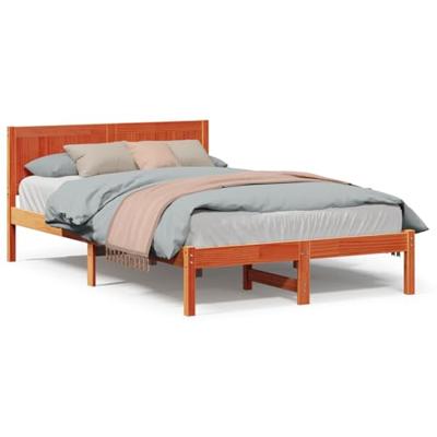 Bedframe Bruin 140 x 190 cm Massief grenenhout