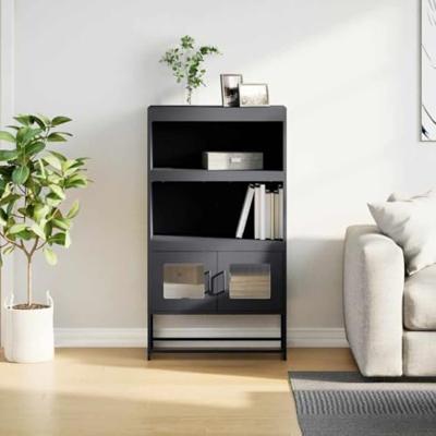Hoge kast 68x39x123 cm staal antracietkleurig