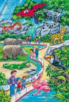 Schmidt legpuzzel Een dagje dierentuin junior karton 4-delig - thumbnail