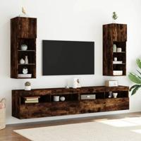 Tv-meubels met LED-verlichting 2 st 30,5x30x90 cm gerookt eiken - thumbnail