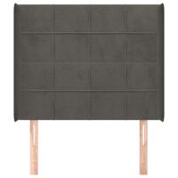 Hoofdbord met randen 103x16x78/88 cm fluweel donkergrijs - thumbnail