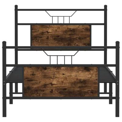 Bedframe zonder matras hout gerookt eikenkleurig 90x190 cm Bedframe zonder matras hout gerookt eikenkleurig 90x190 cm