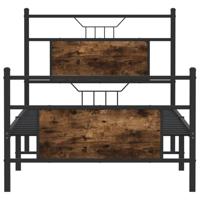 Bedframe zonder matras hout gerookt eikenkleurig 75x190 cm - thumbnail