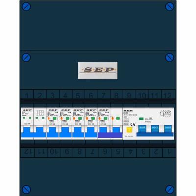SEP 4 groepenkast 4 aardlekautomaten B16 30mA + kookgroep + krachtgroep 400V