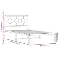 Bedframe met hoofdbord metaal zwart 100x190 cm - thumbnail