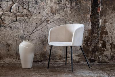 Nohr Eetkamerstoel 'Karna' Velvet, kleur Crème