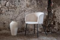 Nohr Eetkamerstoel 'Karna' Velvet, kleur Crème - thumbnail