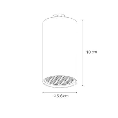QAZQA Moderne spot zwart voor railsysteem 1-fase GU10 50mm - Iconic