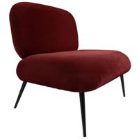 Leitmotiv Fauteuil Puffed 81 X 68 Cm Fluweel Rood/bruin - thumbnail