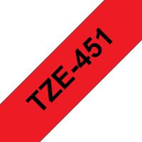 Labeltape Brother TZe, TZ TZe-451 PET Tapekleur: Rood Tekstkleur:Zwart 24 mm 8 m - thumbnail