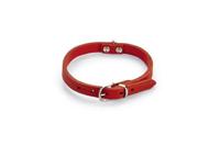 Beeztees - Halsband Hond - Leer - Rood - 27-33 cm x 12 mm - thumbnail