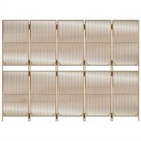 Kamerscherm 5 panelen poly rattan beige - thumbnail