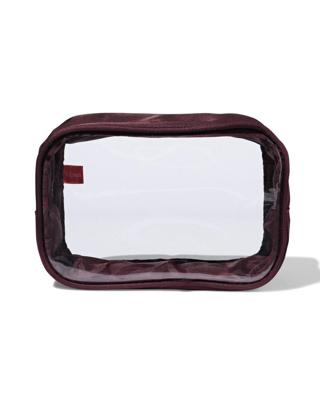 HEMA Toilettas 12x18cm transparant bordeaux