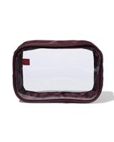 HEMA Toilettas 12x18cm transparant bordeaux - thumbnail