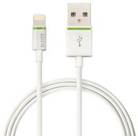 Leitz 62120001 kabel, Lightning naar USB, 1 m, Apple gecertificeerd - Wit - thumbnail
