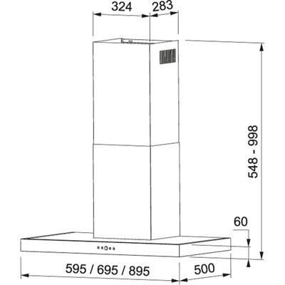 Conventionele Afzuigkap Mepamsa SILUETA XLA90 Wit