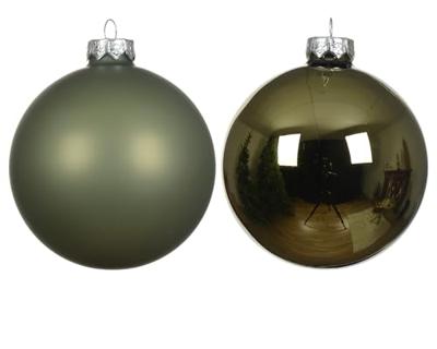 Kerstballen Glas Ø8cm Rozemarijn Groen 16st