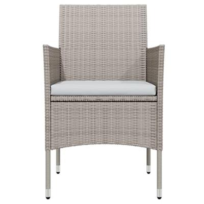 3-delige Tuinset met kussens beige en zwart