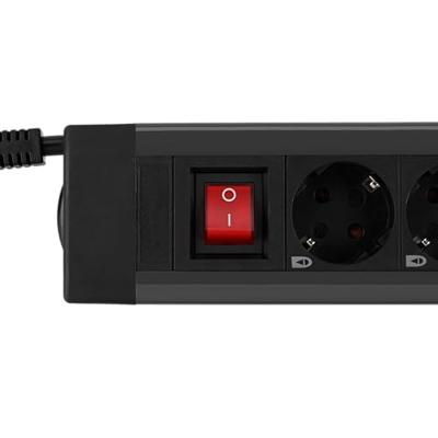 REV 0014923513 Stekkerdoos met schakelaar 9-voudig Antraciet, Zwart Randaarde stekker 1 stuk(s)