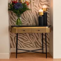 Richmond Sidetable 'Ironville' Marmer en Brass, 100cm - thumbnail