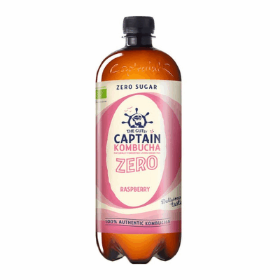 The Gutsy Captain kombucha zero raspberry bio (6x 1000ml) (bol)