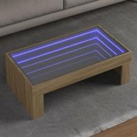 Salontafel met Infinity LED 90x50x30 cm sonoma eikenkleurig - thumbnail