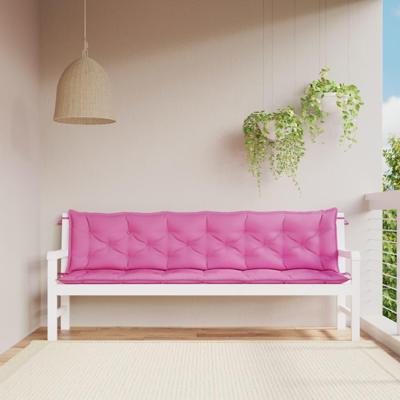 VidaXL Tuinbankkussens 2 st 200x50x7 cm stof roze