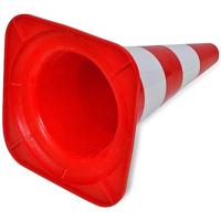VidaXL Verkeerskegel reflecterend 50 cm rood en wit 10 st - thumbnail