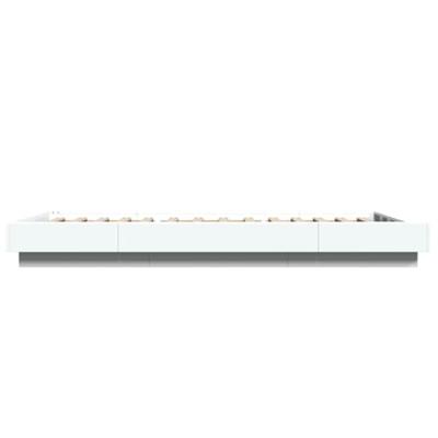 Bedframe met LED-verlichting bewerkt hout wit 75x190 cm
