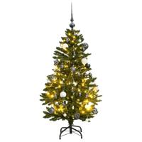 VidaXL Kunstkerstboom met scharnieren 150 led's en kerstballen 150 cm - thumbnail