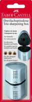 Faber Castell puntenslijper GRIP Trio zilver op blister - thumbnail
