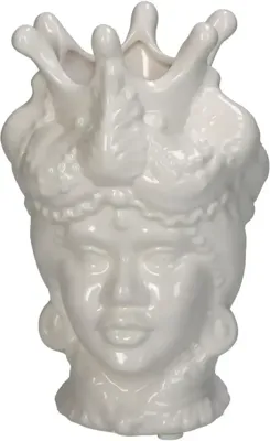 Kersten vaas porselein face 10.5x9.5x16cm wit