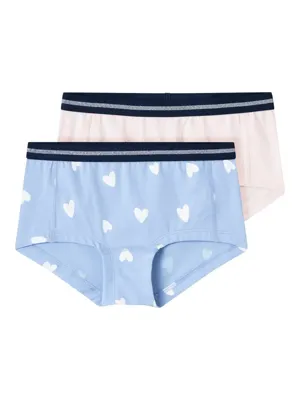 Name it meisjes shorts 2-pak - Serenity - Meisjes hipsters onderbroeken - Organisch katoen