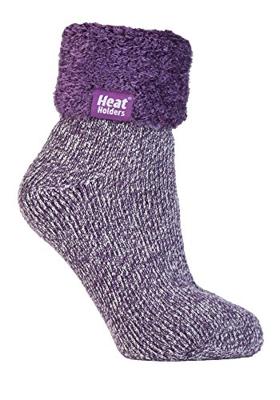 Ladies lounge socks maat 4-8 (37-42) lila mauve/c - thumbnail