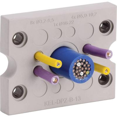 Icotek KEL-DPZ-B17 Kabeldoorvoeringsplaat Klem-Ø (max.) 16.2 mm Polyamide, Elastomeer Grijs 1 stuk(s)