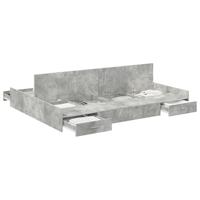 Opbergbedframe met lade Betongrijs 135 x 190 cm Bewerkt hout - thumbnail