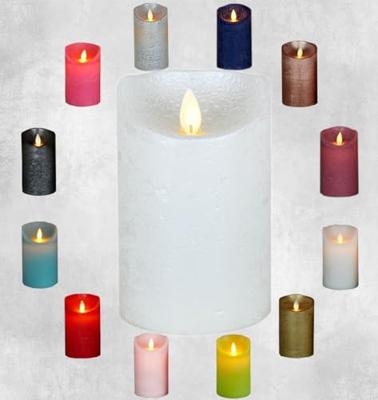 Anna&apos;s Collection LED kaars flame effect rustiek 7.5x12.5cm parel 1 stuks - thumbnail
